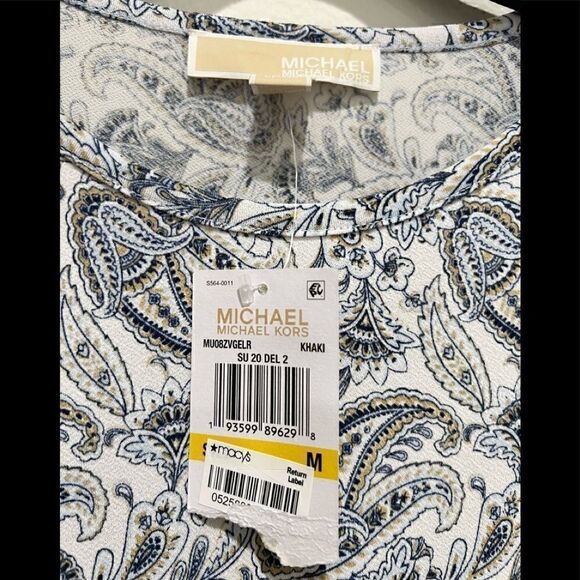 Paisley Striped Handkerchief-Hem Dress M - Picture 7 of 8